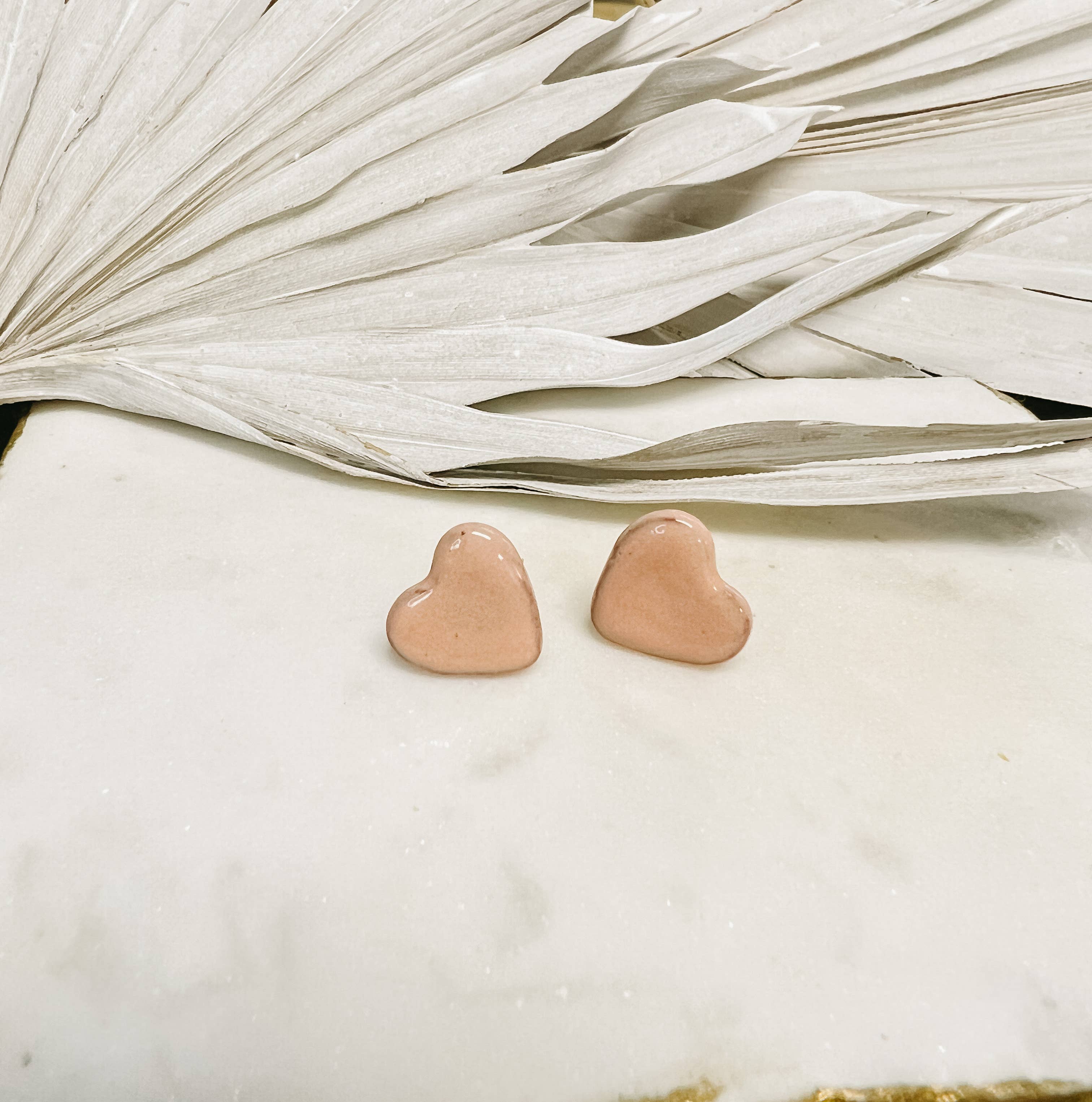 Heart Studs (Blush) 