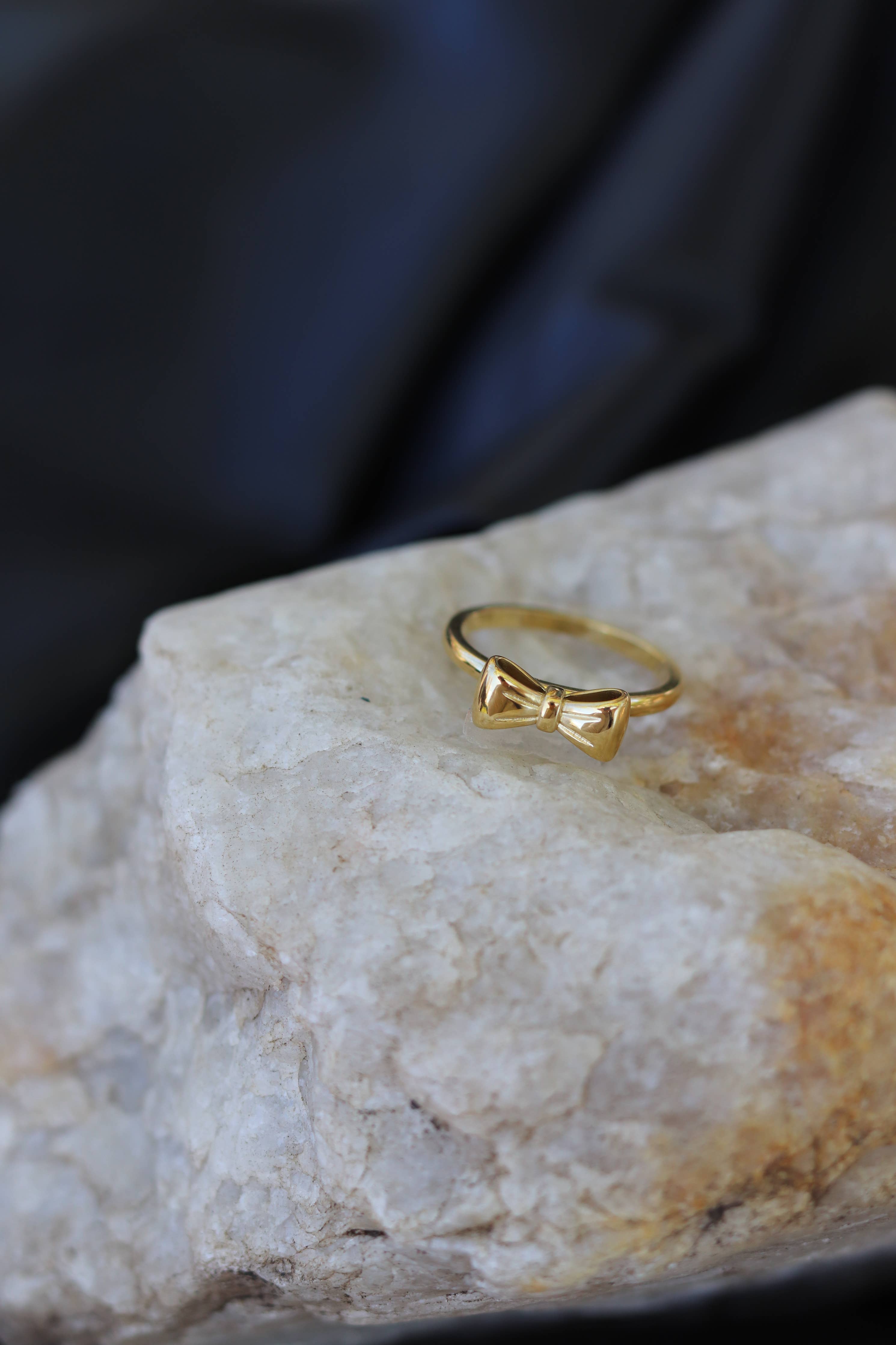 Bow Ring - Gold (Size options) Water Proof