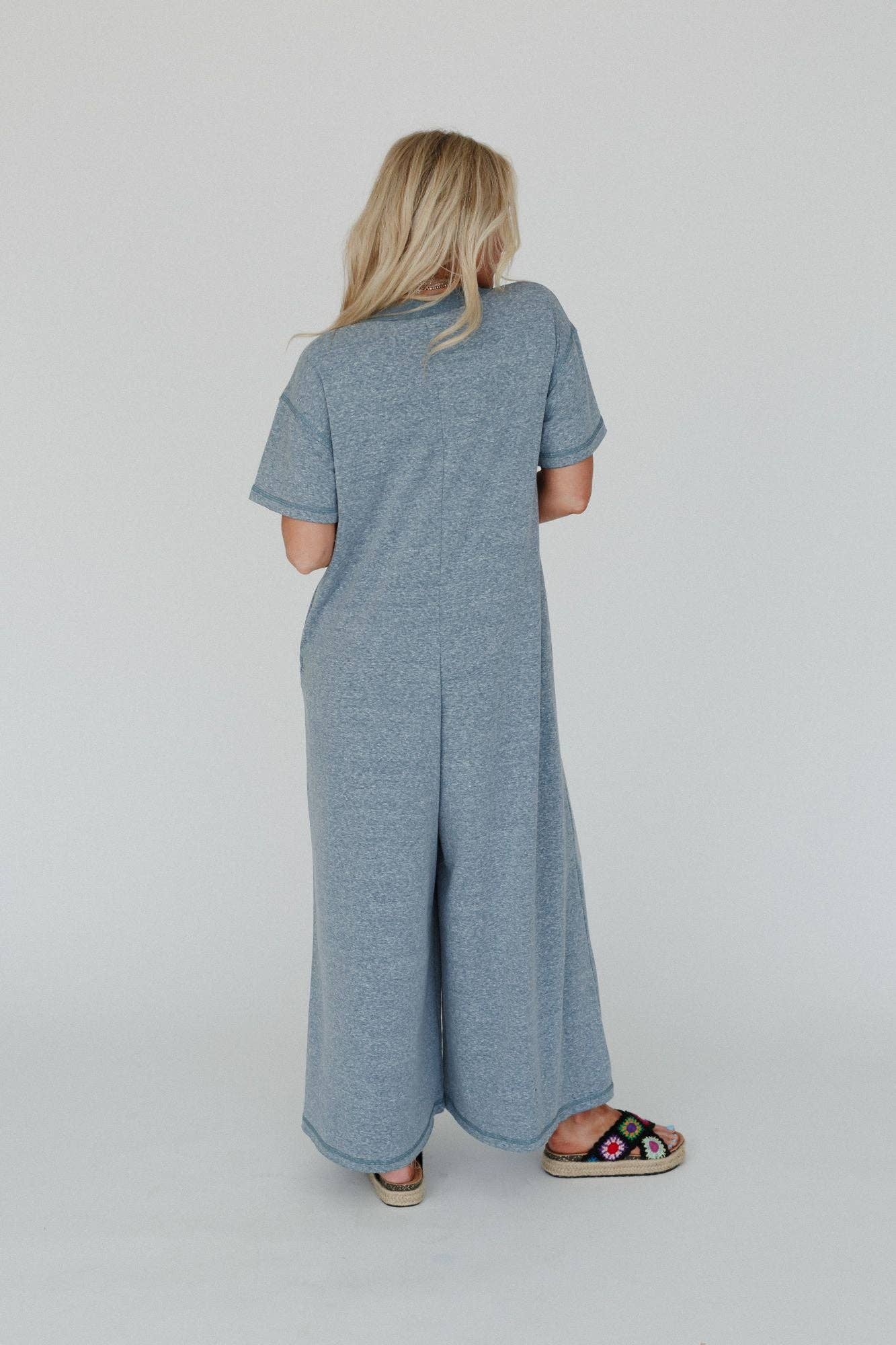 Jodi Short Sleeve Jumpsuit - Teal