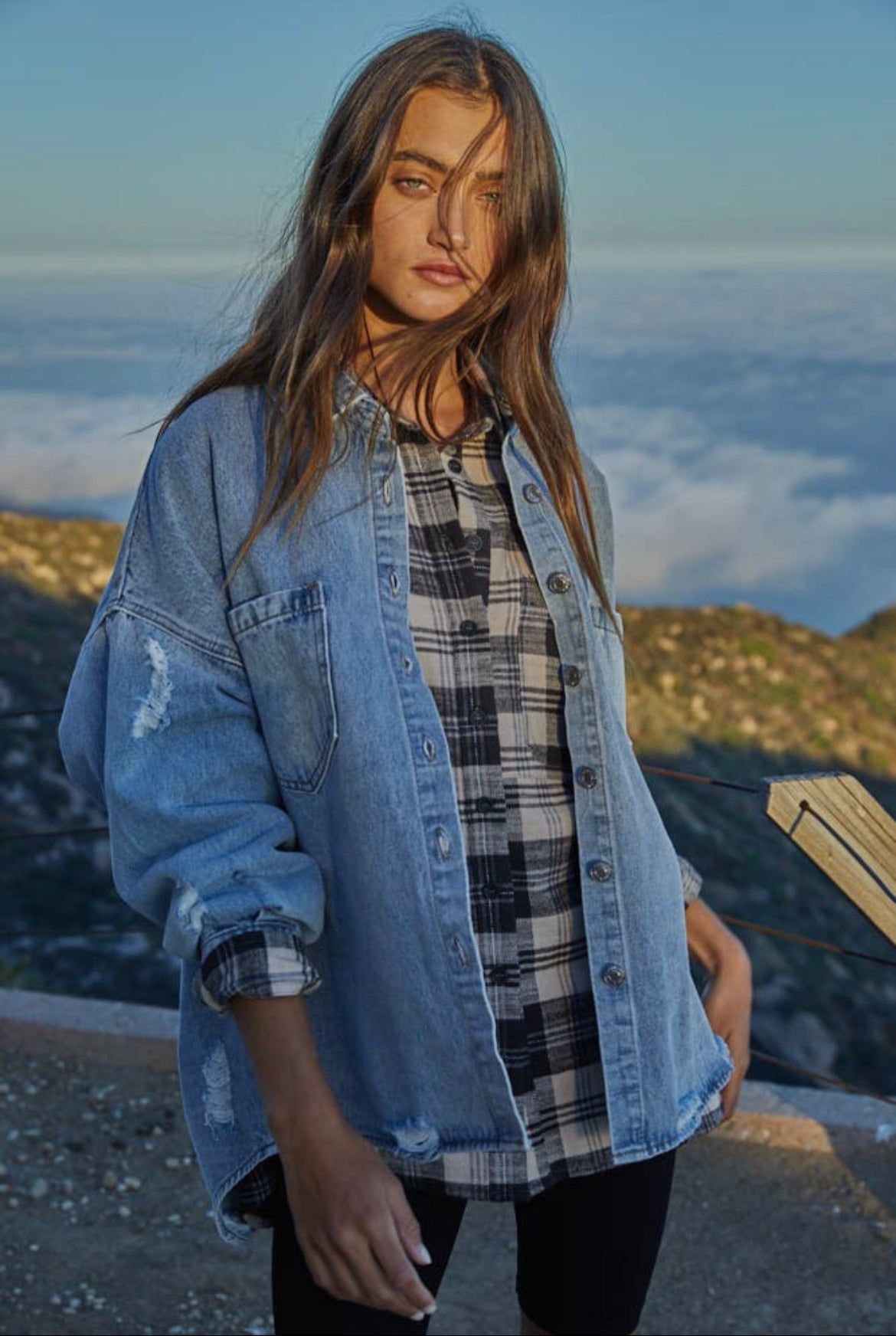 Denim button down