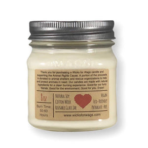 Sea Salt + Lotus | 8 oz Candle | Wicks for Wags Soy Candle