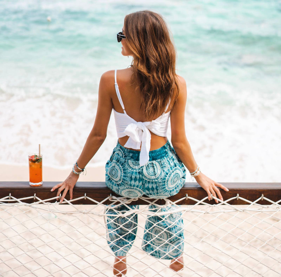 White Crusin crop top