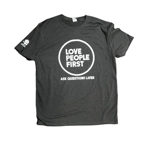 Love People First T-Shirt Soft Charcoal