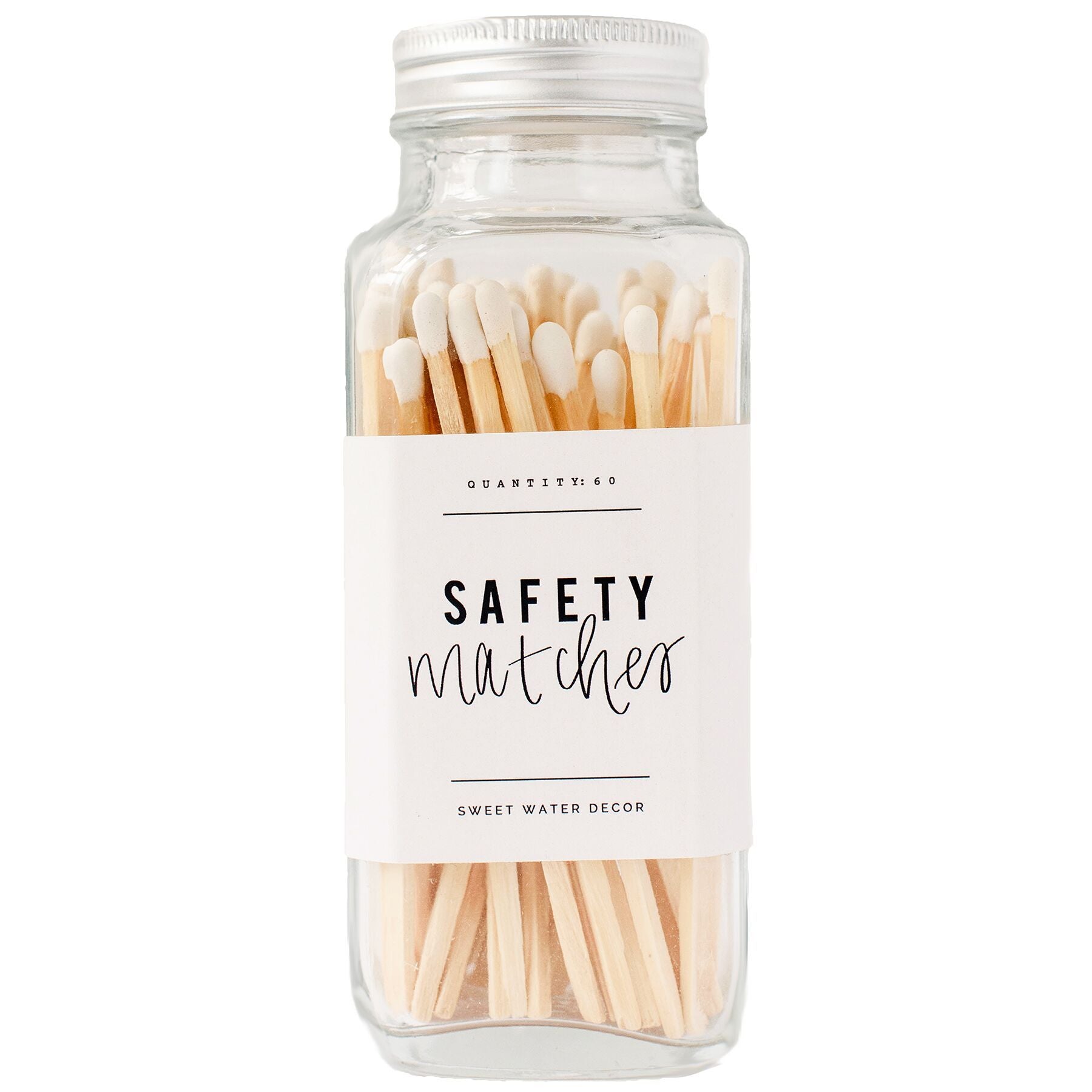 Glass Jar of White Safety Matches