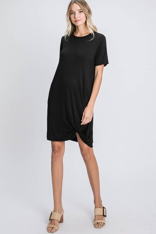 Twist Knot Black Dress