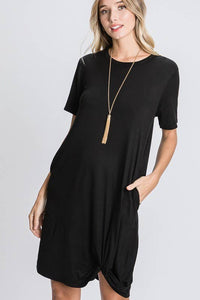 Twist Knot Black Dress