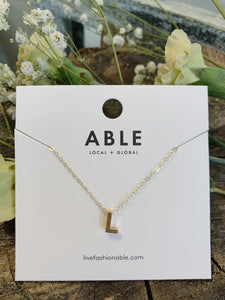 Gold Letter Charm Necklace