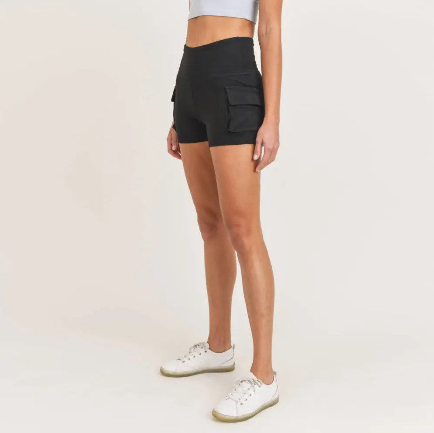 Cargo Utility Highwaist Short- Black