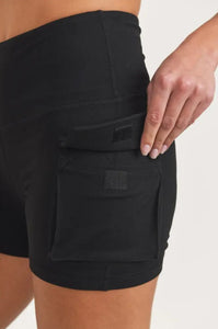 Cargo Utility Highwaist Short- Black