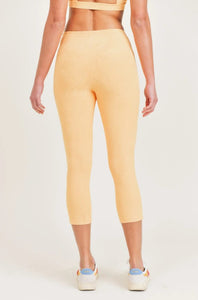 Textured Jacquard Capri Leggings - Champagne