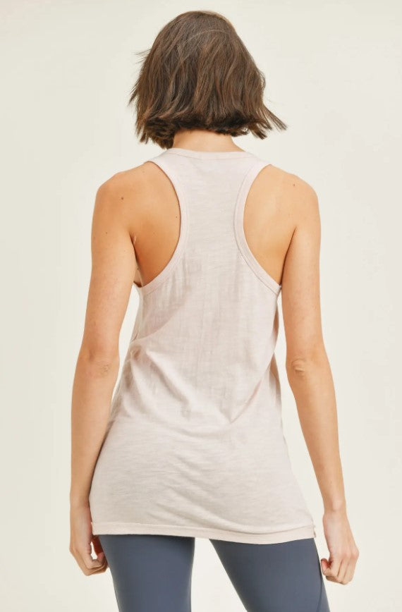 Longline Athleisure Top - Natural