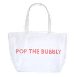 Insulated White Bubbly Tote