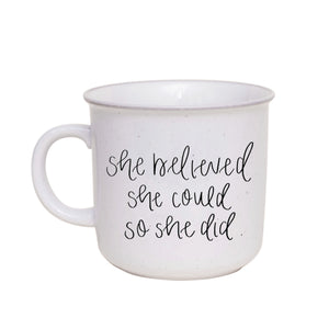 She Believed She Could So She Did Speckled Coffee Mug