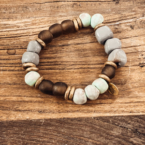 Grey and Teal Bracelet