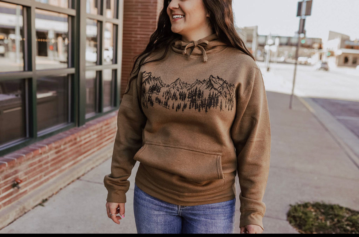 Mountain scene hoodie