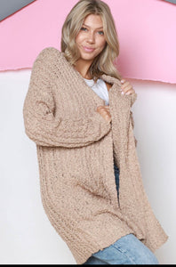Taupe popcorn Cardigan