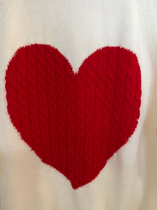 Heart shaped cable sweater