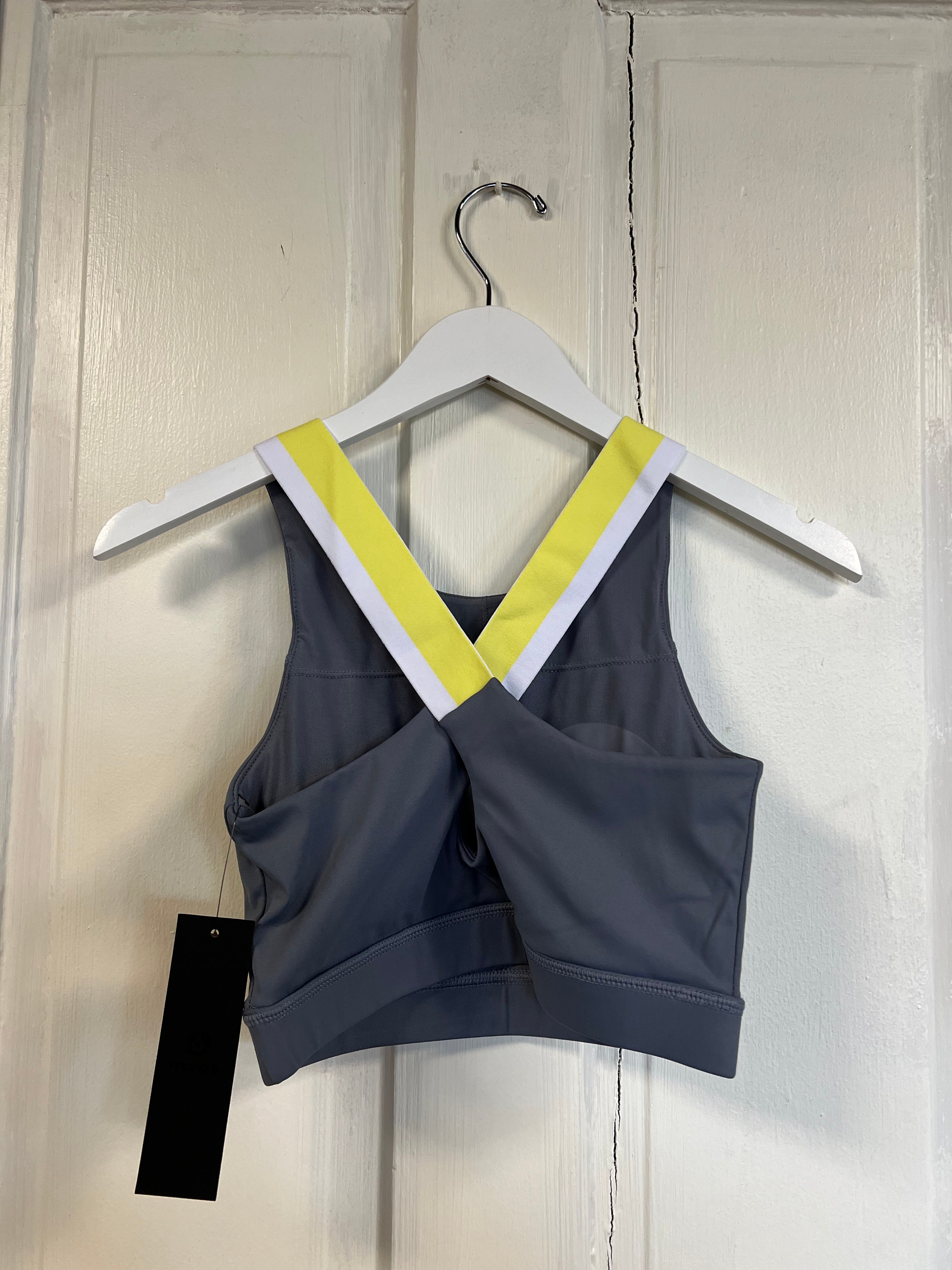 Solid Sports bra with striped Back