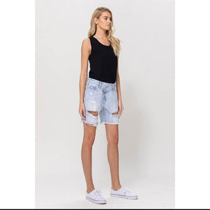 High rise boyfriend shorts