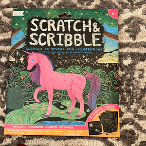 Scratch and scribble magical unicorns