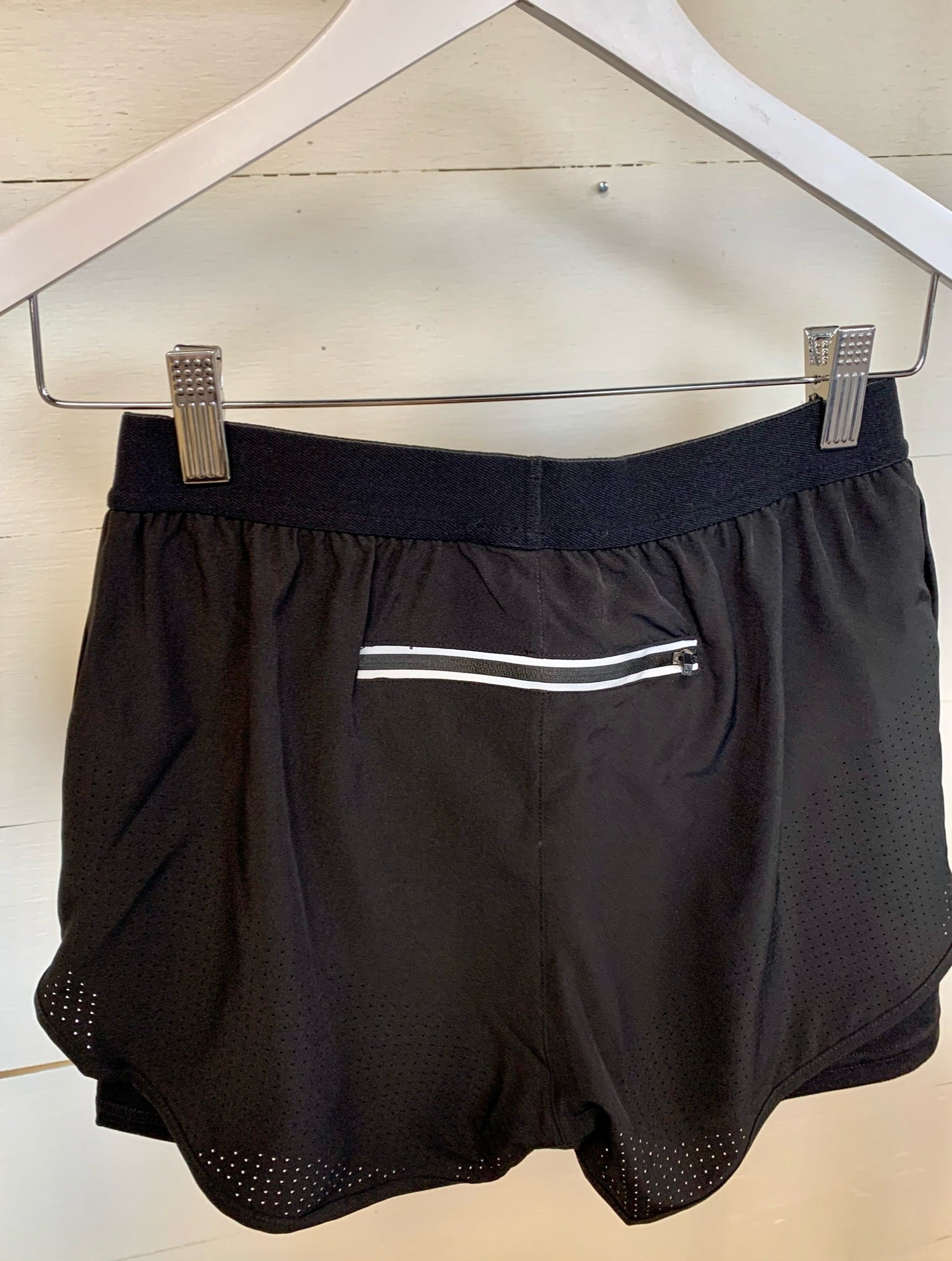 Lined Perforated Active Shorts